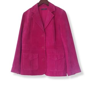 LIZ CLAIBORNE Pink Genuine Suede Blazer Jacket